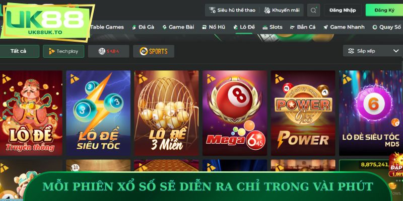 Mỗi phiên xổ số sẽ diễn ra chỉ trong vài phút với nhịp độ liên tục