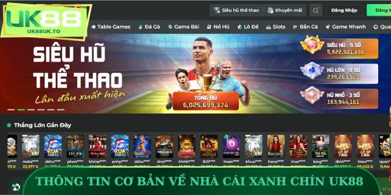 Thông tin cơ bản về nhà cái xanh chín UK88